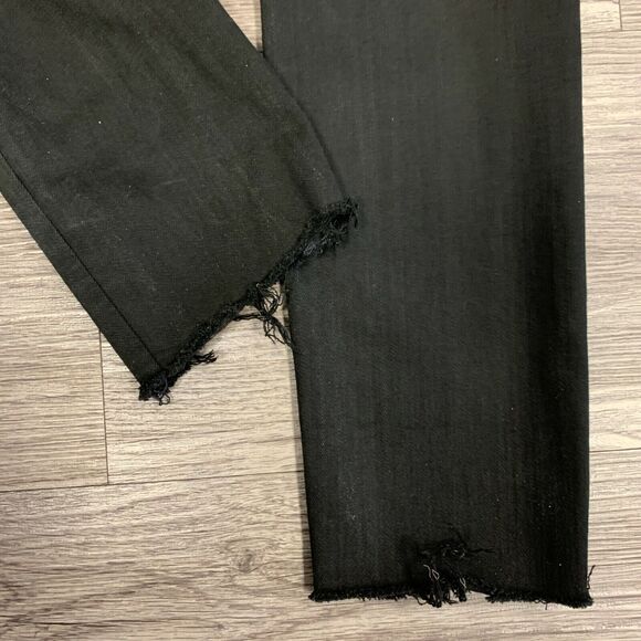 Madewell 9" Mid Rise Skinny Jeans Women 24 x 28 Tall ISKO Stay Black Raw Hem - Picture 8 of 12